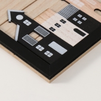 Крючки декоративные дерево "Домики в раме" 31х24 см