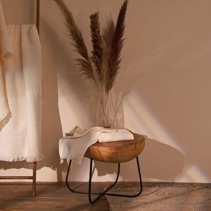 Полотенце вафельное SL HOME: Boho "Айвори" 30х60 см, 100% хлопок, 300 г/м2