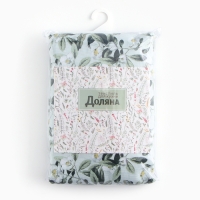 Шторы для кухни Доляна Apple flowers 146х180 см - 2 шт, подхваты - 2 шт, 100% хлопок, 164 г/м2 Шторы для кухни Доляна Apple flowers 146х180 см - 2 шт, подхваты - 2 шт, 100% хлопок, 164 г/м2