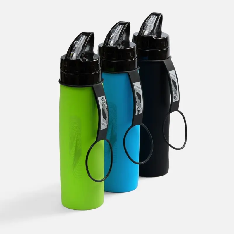 Складная бутылка для воды Langfossen, голубая Складная бутылка для воды Langfossen, голубая