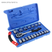 Набор инструментов в кейсе ТУНДРА, автомобильный, CrV, 1/2", 19 предметов Набор инструментов в кейсе ТУНДРА, автомобильный, CrV, 1/2", 19 предметов