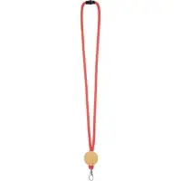 Шнурок для бейджа Tube Wood, красный