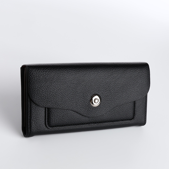 Кошелёк женский на магните, цвет чёрный Кошелёк женский на магните, цвет чёрный