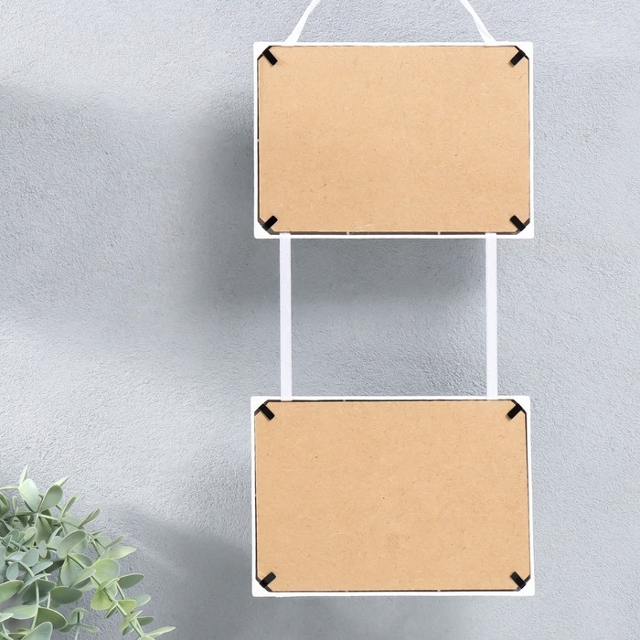 Фоторамка двойная на тесьме L-4 10х15 см белый (пластиковый экран) Фоторамка двойная на тесьме L-4 10х15 см белый (пластиковый экран)