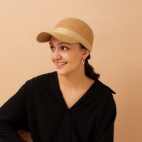 Кепка женская плетеная MINAKU цвет коричневый, размер 56-58 Кепка женская плетеная MINAKU цвет коричневый, размер 56-58