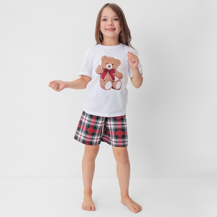 Пижама детская (футболка и шорты) KAFTAN Сhristmas time р.32 (110-116)