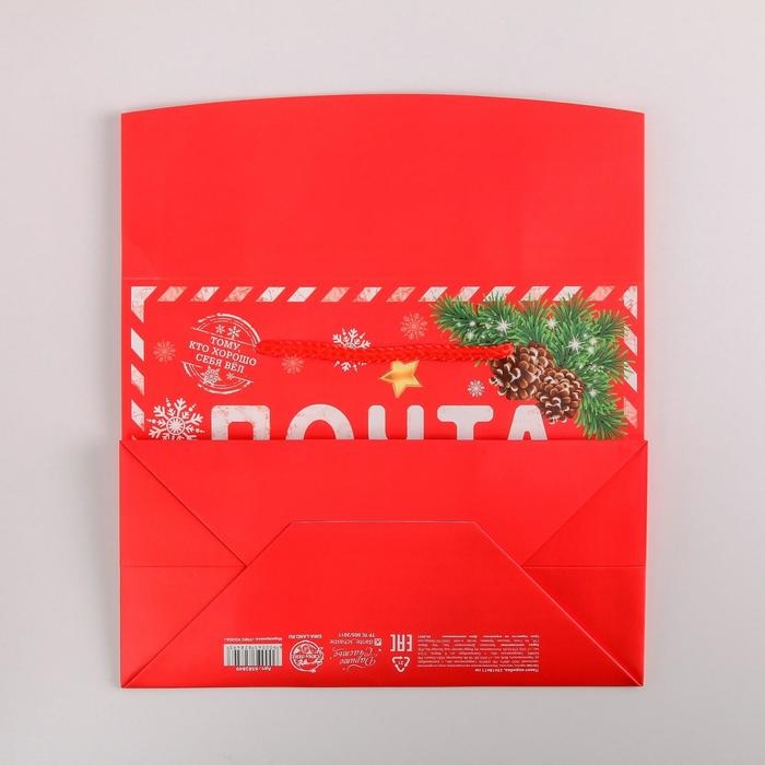 Пакет-коробка &laquo;Почта Деда Мороза&raquo;, 23 х 18 х 11 см, Новый год