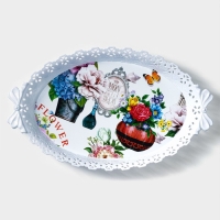 Поднос овальный Доляна &laquo;Пастораль&raquo;, 36&times;22&times;5 см, цвет МИКС