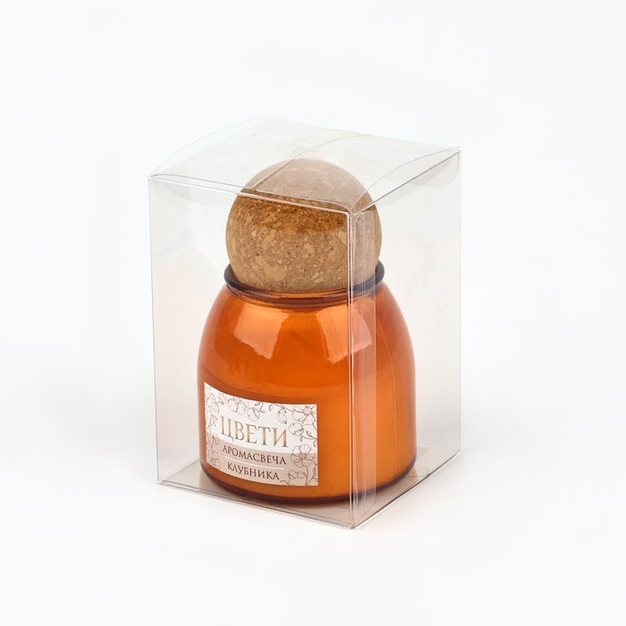 Свеча ароматическая в стекле &laquo;Цвети&raquo;: клубника, 9 х 6,5 см