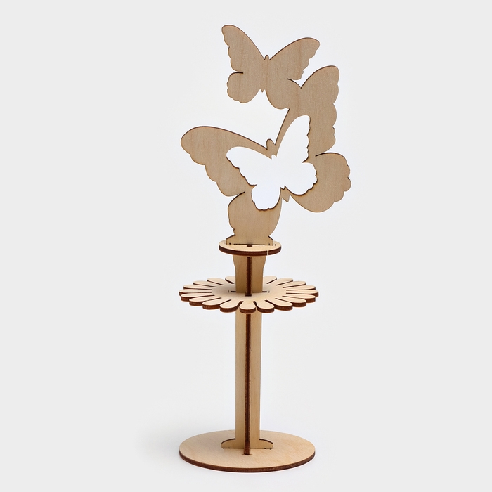 Салфетница деревянная &laquo;Бабочки&raquo;, 24,5&times;9&times;8 см, на пьедестале
