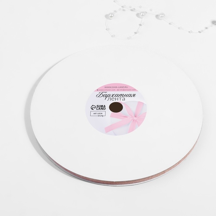 Лента бархатная, с золотым люрексом, 6 мм, 18 &plusmn; 1 м, цвет розовый №02