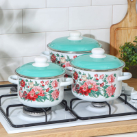 Набор кастрюль «Армель», 3 предмета: 2 л, 3 л, 4 л, эмалированные крышки, индукция Набор кастрюль «Армель», 3 предмета: 2 л, 3 л, 4 л, эмалированные крышки, индукция