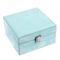 Шкатулка кожзам для украшений "Серебряный блеск на голубом" 8х14,5х14,5 см Шкатулка кожзам для украшений "Серебряный блеск на голубом" 8х14,5х14,5 см