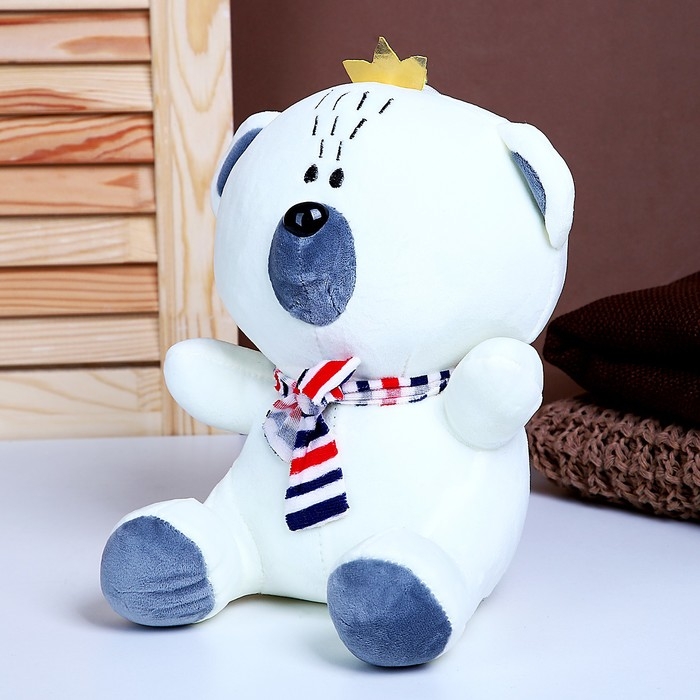 Мягкая игрушка &laquo;Мишка с короной&raquo;, 26 см, цвет белый