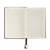 Органайзер, А6, 116 листов, клетка, обложка кожзам, коричневый срез, синий