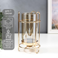 Подсвечник металл на 1 свечу "Стакан в оправе" золото18х11х11 см
