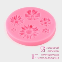 Молд Доляна &laquo;Цветы&raquo;, силикон, d=7,5 см, цвет МИКС