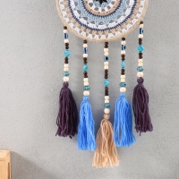 Ловец снов "Вязаные круги" холодные цвета 20х55 см Ловец снов "Вязаные круги" холодные цвета 20х55 см