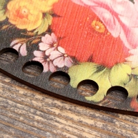 Заготовка для вязания "Овал параллельный Жостовская роспись №1" размер 20×15 см Заготовка для вязания "Овал параллельный Жостовская роспись №1" размер 20×15 см