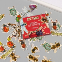 Наклейки для творчества "Насекомые" тиснение золото набор 48 шт 9х7х0,8 см