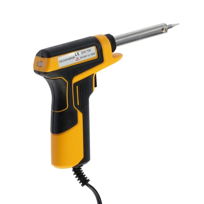 Паяльник-пистолет с регулировкой мощности ТУНДРА, 30-70 Вт, двухкомпонентная рукоятка Паяльник-пистолет с регулировкой мощности ТУНДРА, 30-70 Вт, двухкомпонентная рукоятка