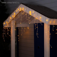 Гирлянда &laquo;Бахрома&raquo; 4 &times; 0.6 м, IP44, белая нить, 180 LED, свечение жёлтое, 8 режимов, 220 В