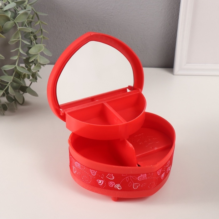 Шкатулка музыкальная механическая Шкатулка музыкальная механическая "Нежные розы" красная 12х13,5х10,5 см