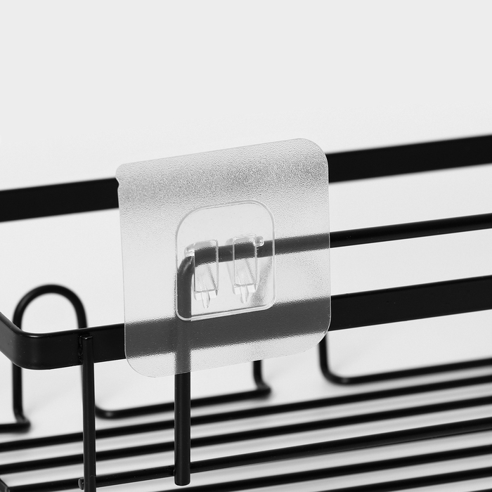 Полка для ванной прямая, 33×12×9 см, цвет черный Полка для ванной прямая, 33×12×9 см, цвет черный