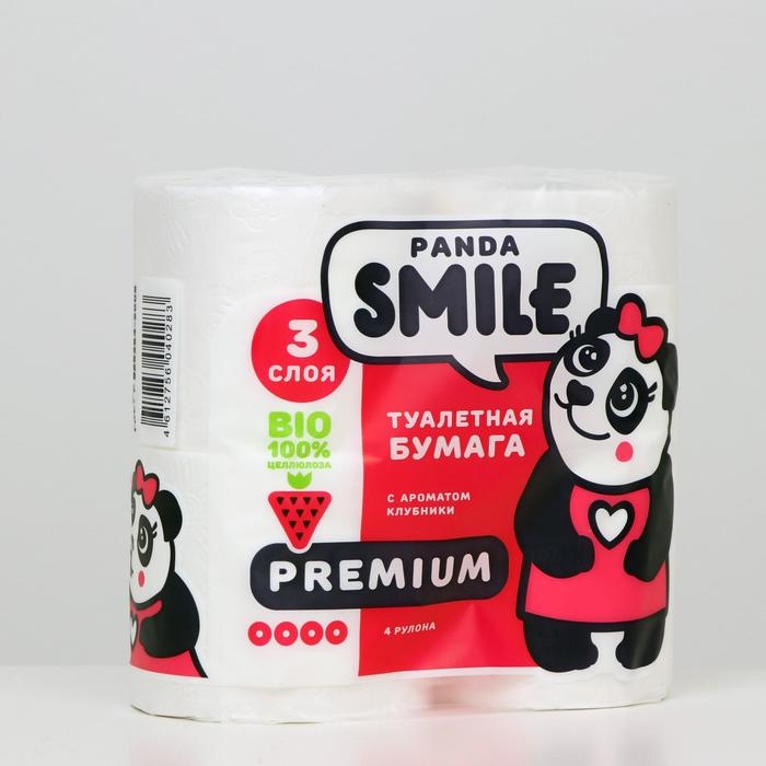 Туалетная бумага Панда Арома клубника 3 слоя, 4 рулона, 1 шт. Туалетная бумага Панда Арома клубника 3 слоя, 4 рулона, 1 шт.