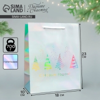 Пакет голографический &laquo;Сказочный лес&raquo;, 18 х 23 х 10 см, Новый год