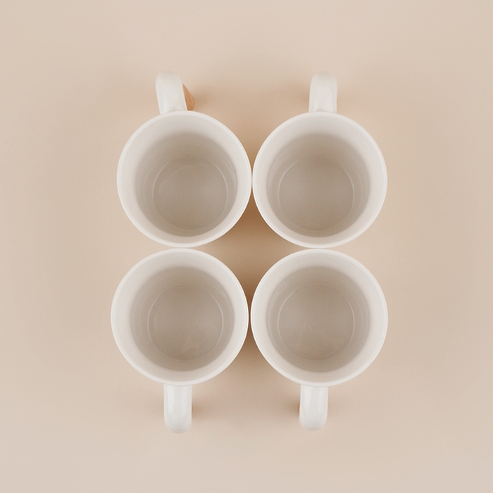 Набор кружек фарфоровых SL Home &laquo;Тренто&raquo;, 250 мл, цвет белый