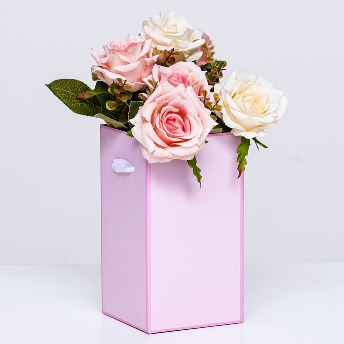 Коробка складная, розовая, 10 х 18 см