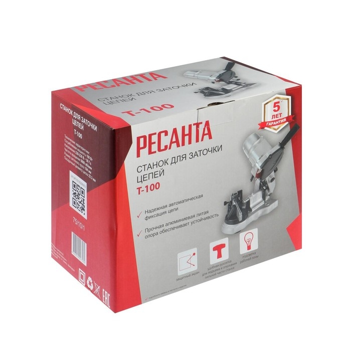 Станок для заточки цепи Станок для заточки цепи "Ресанта" Т-100, 100 Вт, 114х22 мм, 5000 об/мин