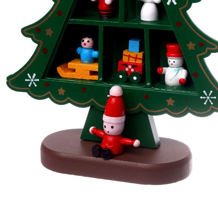 Новогодний сувенир «Ёлка с ячейками под подарки», 14,5 × 19,5 см, зелёная Новогодний сувенир «Ёлка с ячейками под подарки», 14,5 × 19,5 см, зелёная