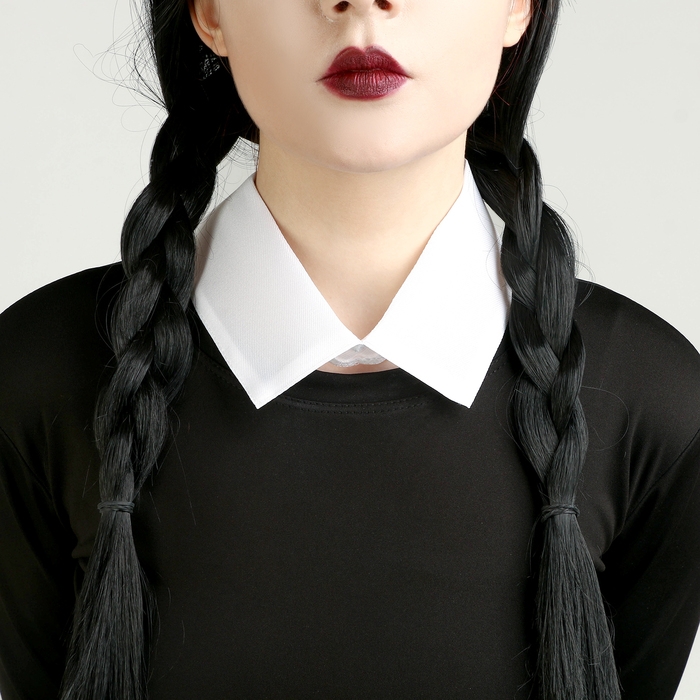 Карнавальный набор «Девочка с косичками», парик с чёлкой, воротник Карнавальный набор «Девочка с косичками», парик с чёлкой, воротник