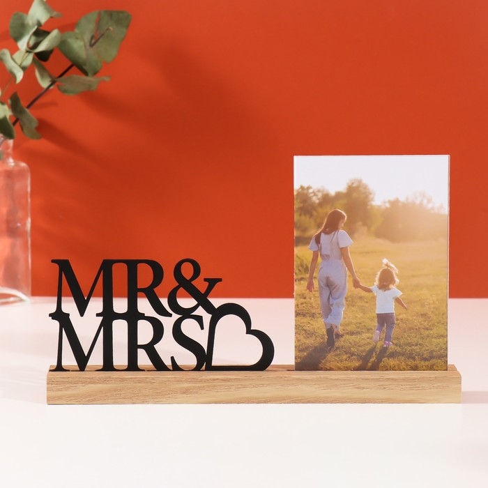 Фоторамка дерево, акрил 10х15 см Фоторамка дерево, акрил 10х15 см "Мисс и Мистер" 4х27х16,3 см