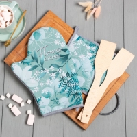 Набор подарочный Доляна Flower kitchen: варежка 20х28 см, прихватка 17х17 см, 2 лопатки Набор подарочный Доляна Flower kitchen: варежка 20х28 см, прихватка 17х17 см, 2 лопатки