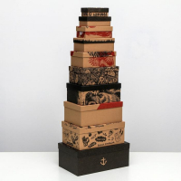 Набор крафтовых коробок 10 в 1, упаковка подарочная, &laquo;Брутальность&raquo;, 12 х 7 х 4 - 32.5 х 20 х 12.5 см