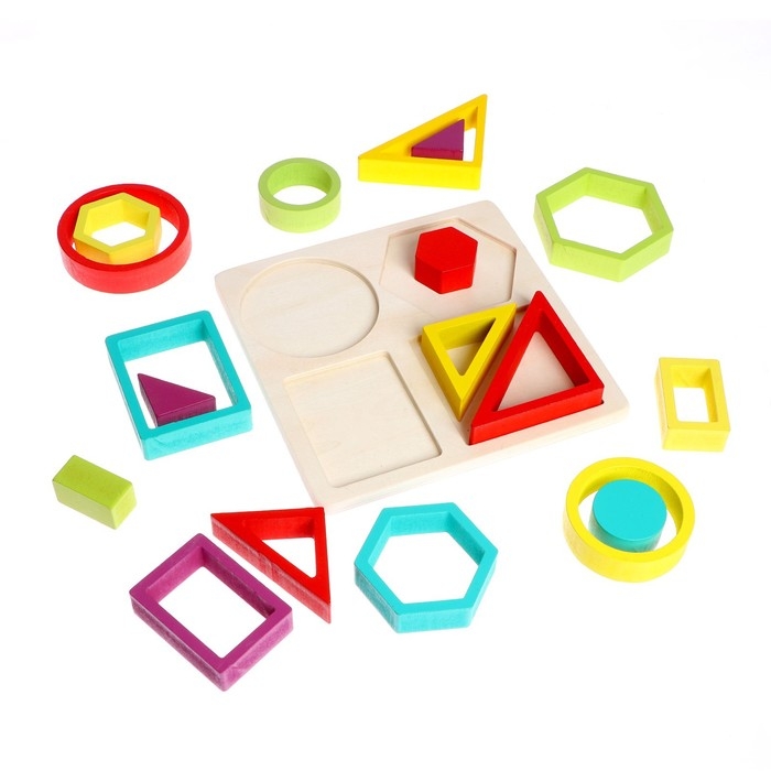 Детский развивающий набор 2 в 1 &laquo;Геометрические фигуры&raquo;