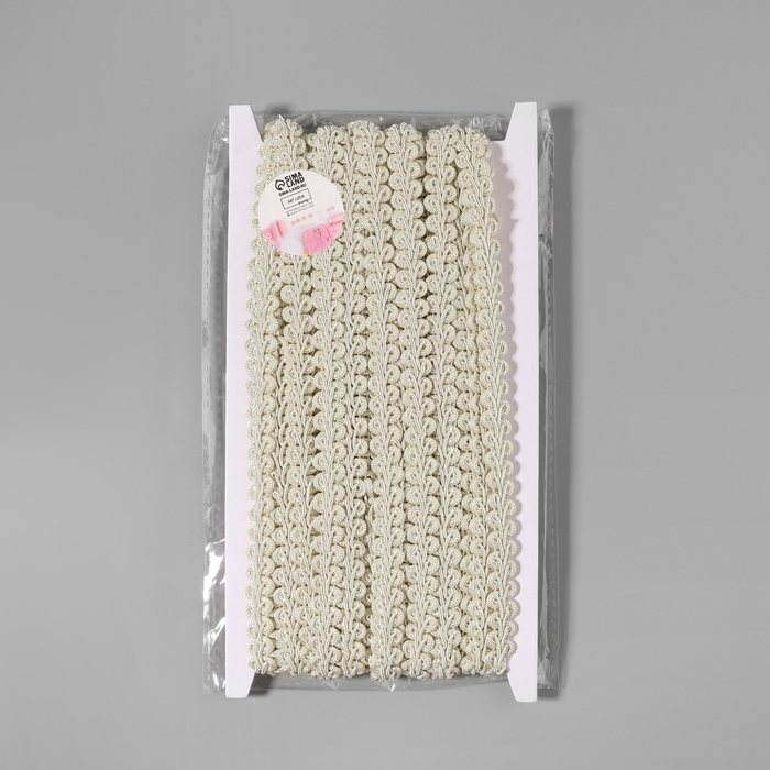 Тесьма декоративная &laquo;Шанель&raquo;, 12 мм, 10 &plusmn; 1 м, цвет бежевый