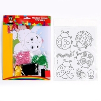 Набор для творчества: аппликация EVA крошкой и раскраска - наклейки &laquo;Милые насекомые&raquo;