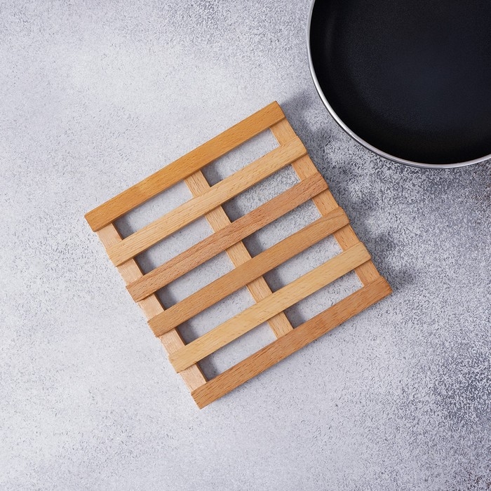 Подставка под горячее, решётка, массив бук, 18&times;18&times;2 см