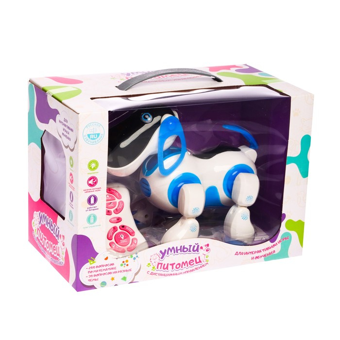 Робот собака «Ки-Ки», программируемый, на пульте управления, интерактивный: звук, свет, танцующий, музыкальный, на батарейках, на русском языке, синий Робот собака «Ки-Ки», программируемый, на пульте управления, интерактивный: звук, свет, танцующий, музыкальный, на батарейках, на русском языке, синий