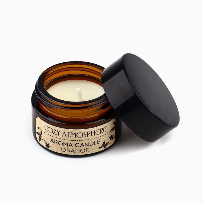 Свеча ароматическая &laquo;Cozy atmosphere&raquo; аромасвеча, аромат апельсин, 5 х 5,3 см