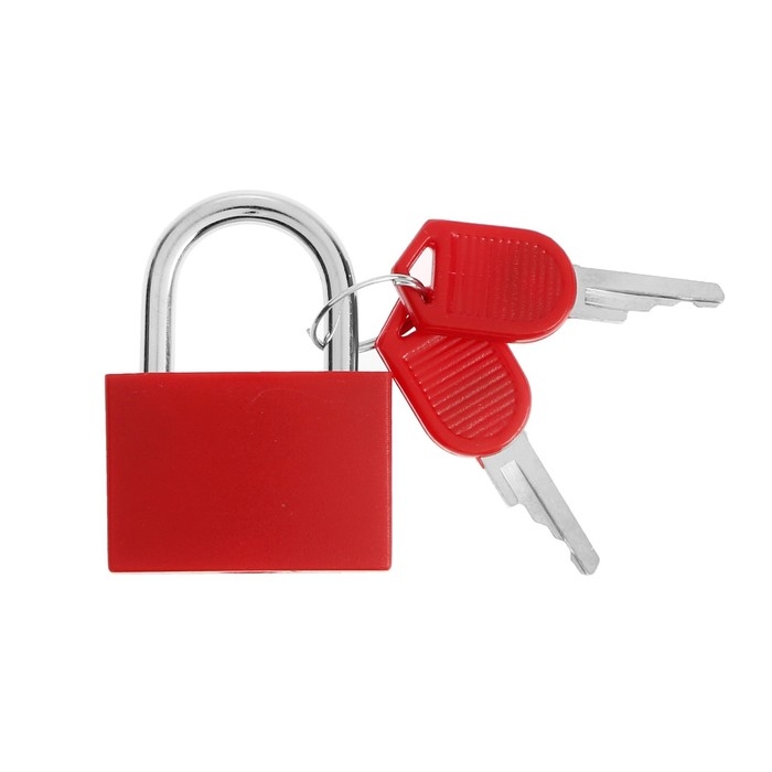 Замок навесной для чемодана, средний, 30х42 мм, красный Замок навесной для чемодана, средний, 30х42 мм, красный