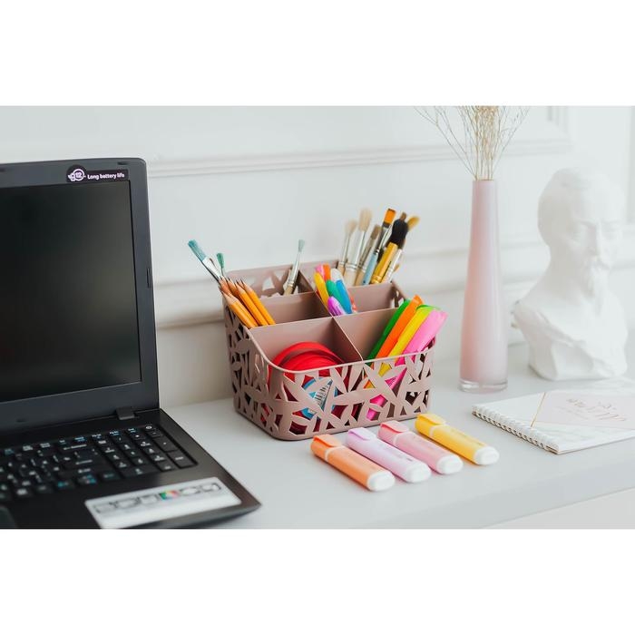 Органайзер настольный универсальный econova, 19,5&times;16&times;14,6 см, цвет МИКС