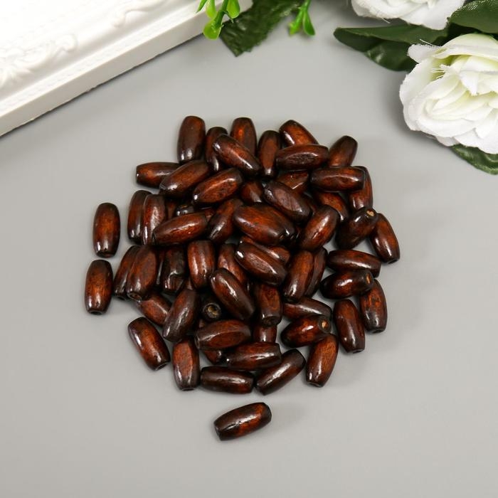 Набор деревянных бусин, 15х7мм, 70шт/упак, цв.коричневый Набор деревянных бусин, 15х7мм, 70шт/упак, цв.коричневый