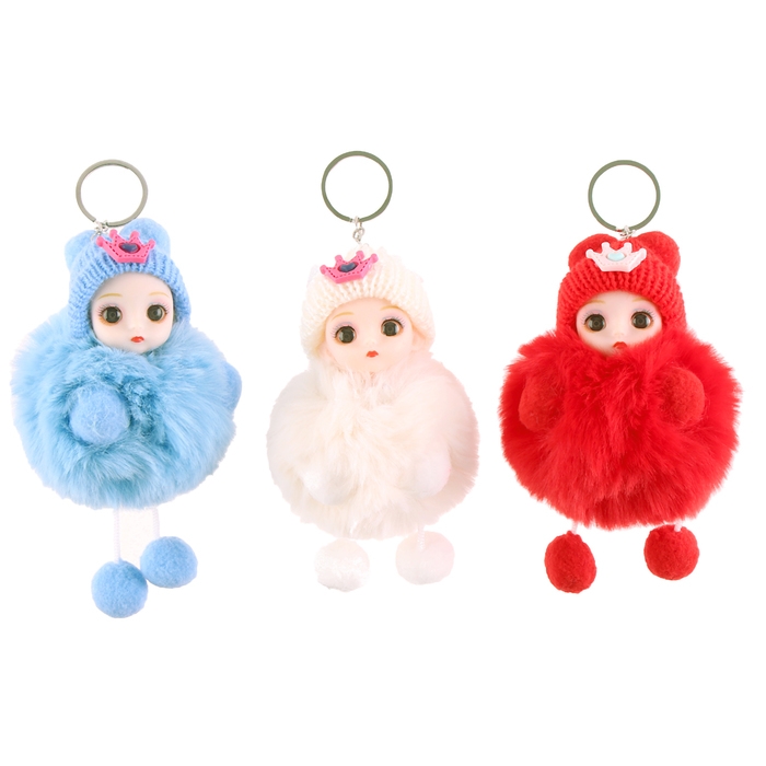 Мягкая игрушка &laquo;Зимняя куколка&raquo; на брелоке, 16 см, цвет МИКС