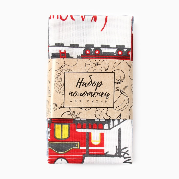 Набор кухонных полотенец Доляна &laquo;Волшебство&raquo; 35х60см-4шт, 100% хл