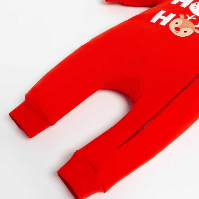 Комбинезон с капюшоном Крошка Я &laquo;Новогодние зверята&raquo;, рост 68-74 см, цвет красный